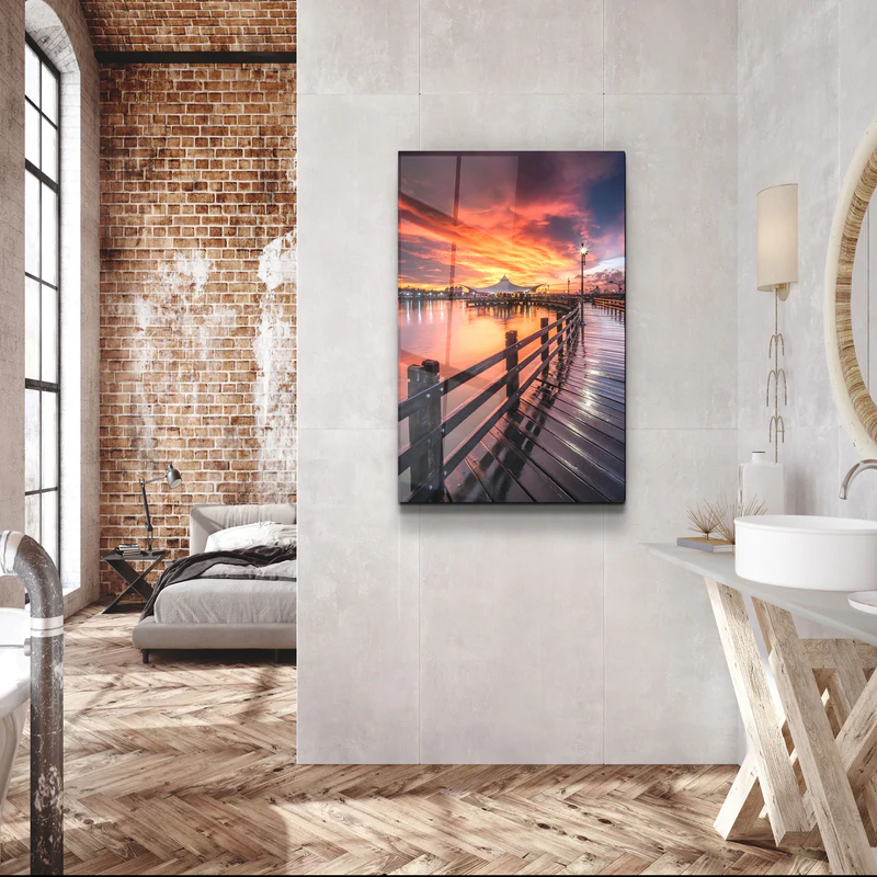 ・"Black Pier"・Glass Wall Art - Image 3
