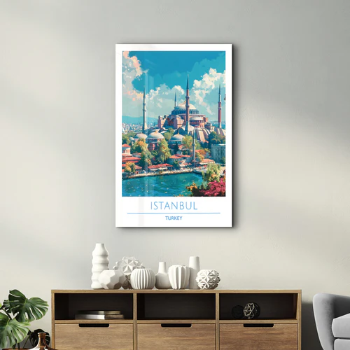 Istanbul Turkey-Travel Posters | Glass Wall Art - Image 3