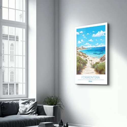 Formentera Spain-Travel Posters | Glass Wall Art - Image 2