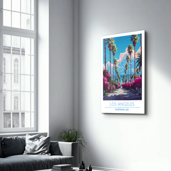 Los Angeles-California USA-Travel Posters | Glass Wall Art - Image 2
