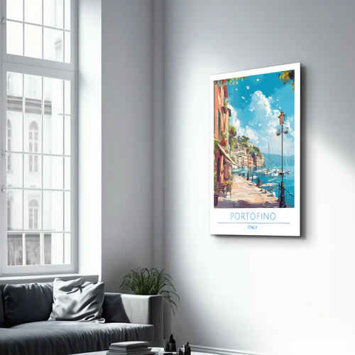 Portofino Italy-Travel Posters | Glass Wall Art - Image 2