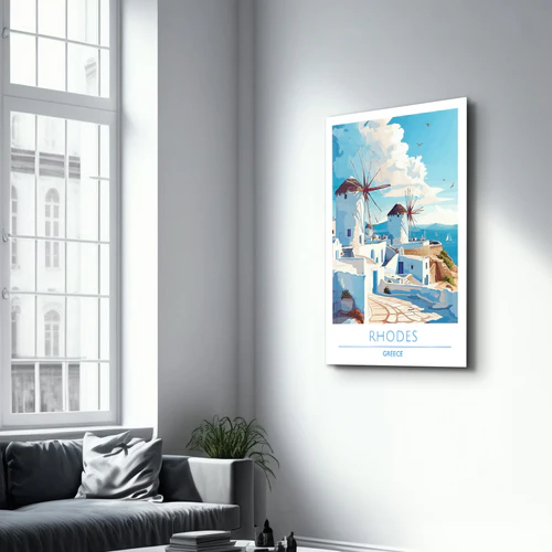 Rhodes Greece-Travel Posters | Glass Wall Art - Image 2