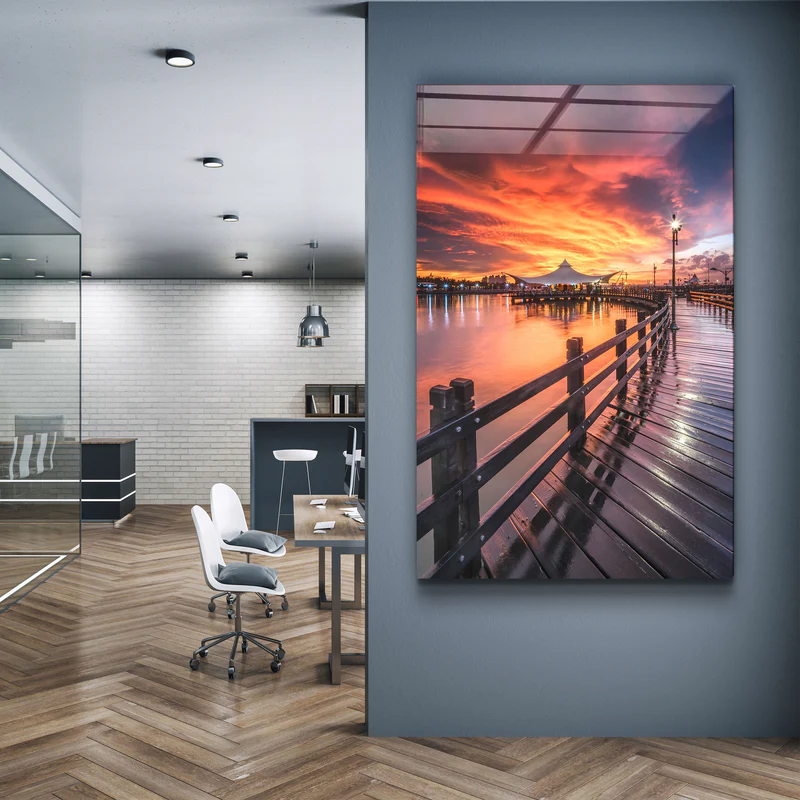 ・"Black Pier"・Glass Wall Art - Image 2