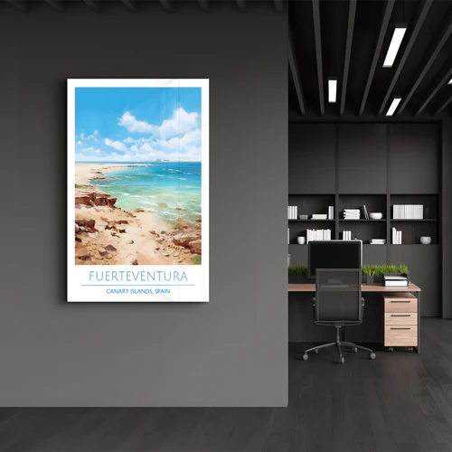 Fuerteventura-Canary Island Spain-Travel Posters | Glass Wall Art - Image 3