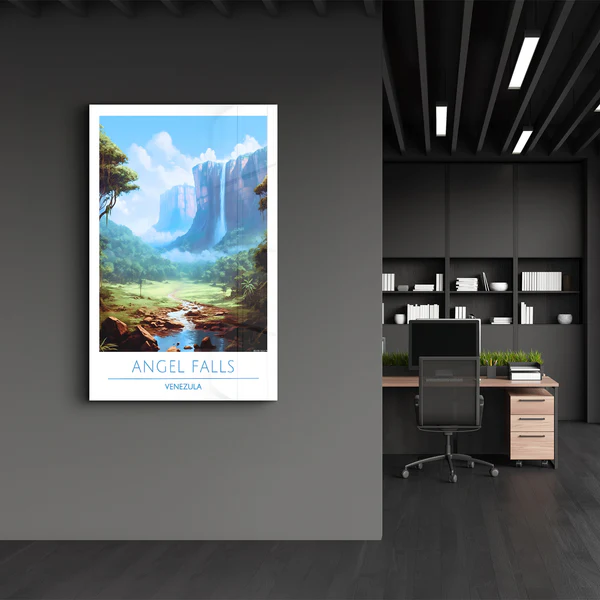 Angel Falls Venezula-Travel Posters | Glass Wall Art - Image 3
