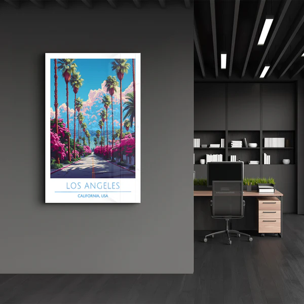Los Angeles-California USA-Travel Posters | Glass Wall Art - Image 3