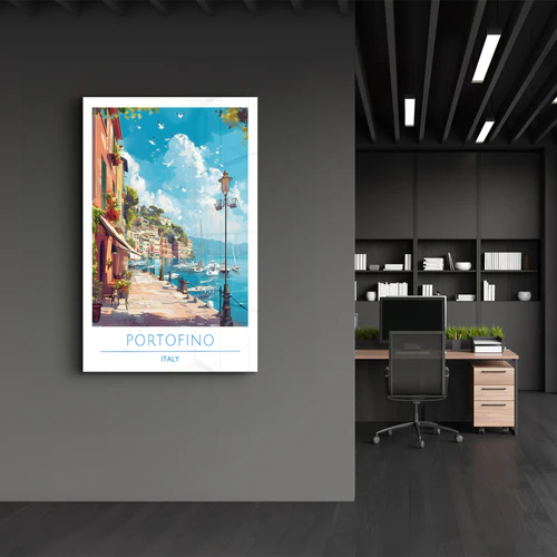 Portofino Italy-Travel Posters | Glass Wall Art - Image 3