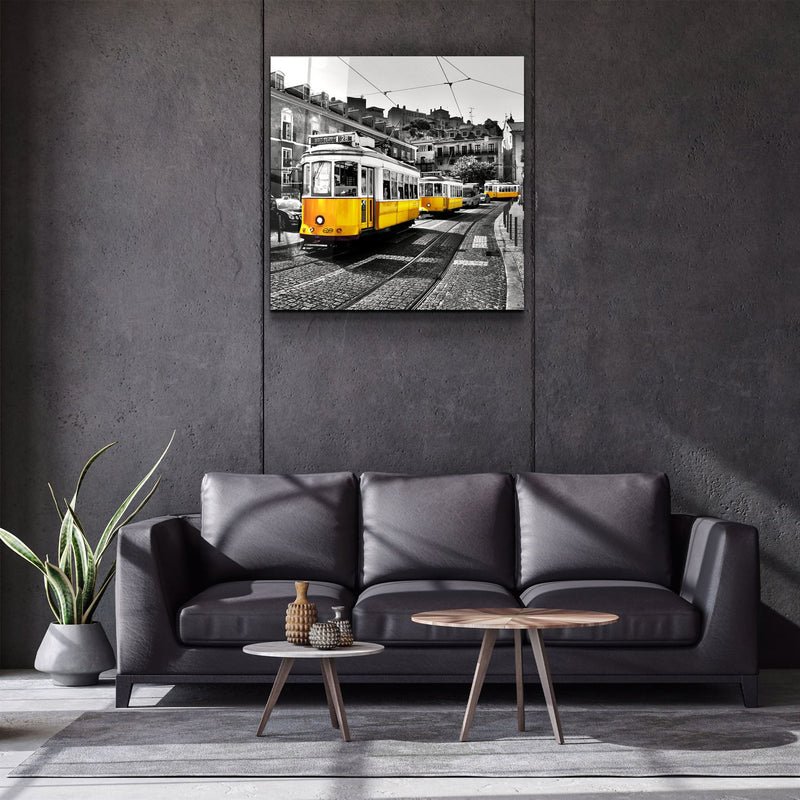 ・"Lisbon Yellow Tram"・Glass Wall Art - Image 2
