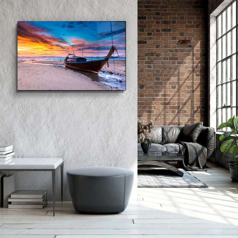 ・"Red Sky"・Glass Wall Art - Image 3
