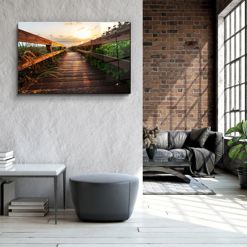 ・"Sunset on the Beach"・Glass Wall Art - Image 3