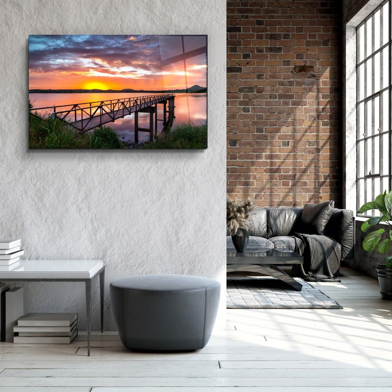 ・"Sunset on the Beach"・Glass Wall Art - Image 3