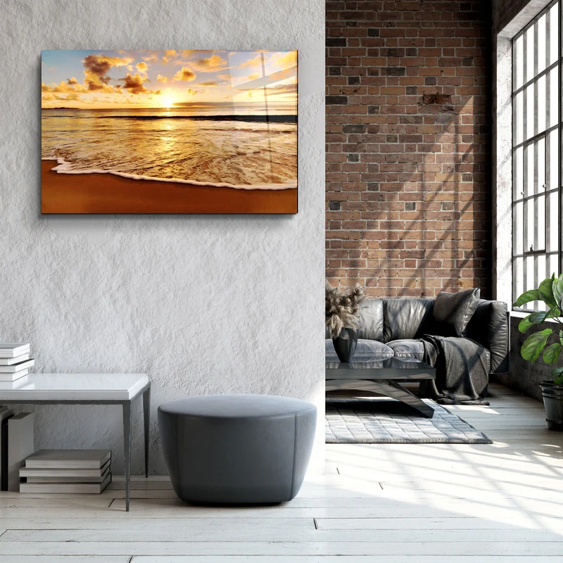 ・"Ocean and Sunset V2"・Glass Wall Art - Image 3