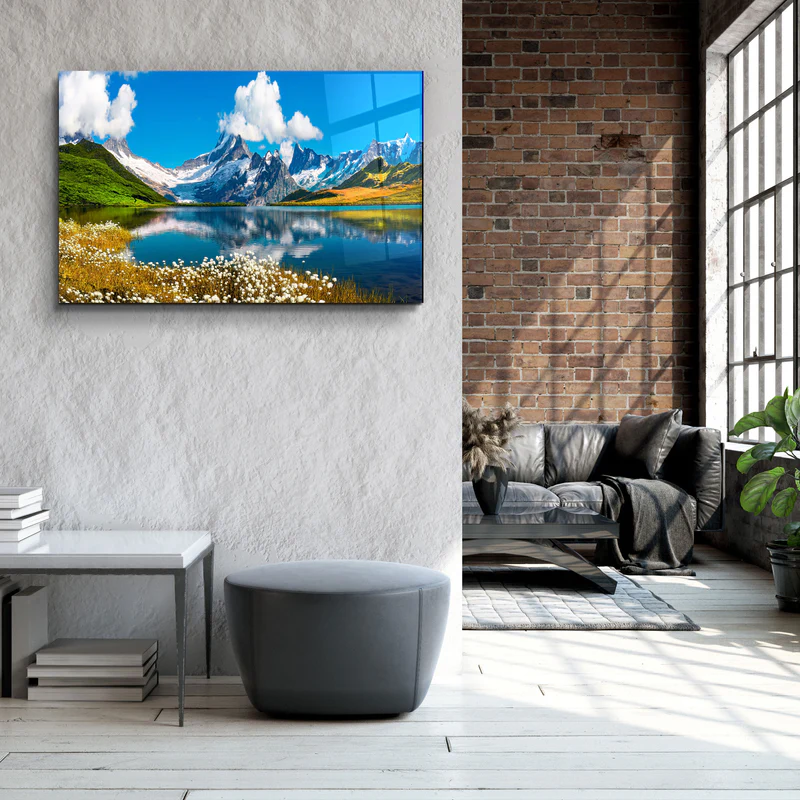・"Peaks Eiger, Jungfrau-Switzerland"・Glass Wall Art - Image 3