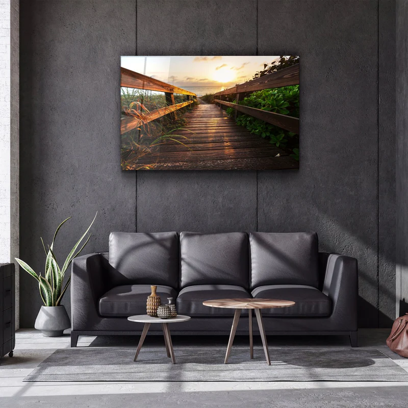 ・"Sunset on the Beach"・Glass Wall Art - Image 2