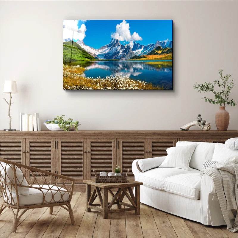 ・"Peaks Eiger, Jungfrau-Switzerland"・Glass Wall Art - Image 2
