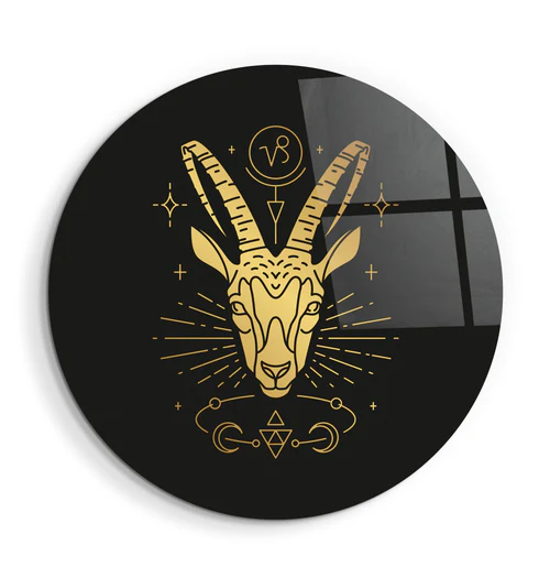 ・"Zodiac Signs - Capricorn"・Rounded Glass Wall Art