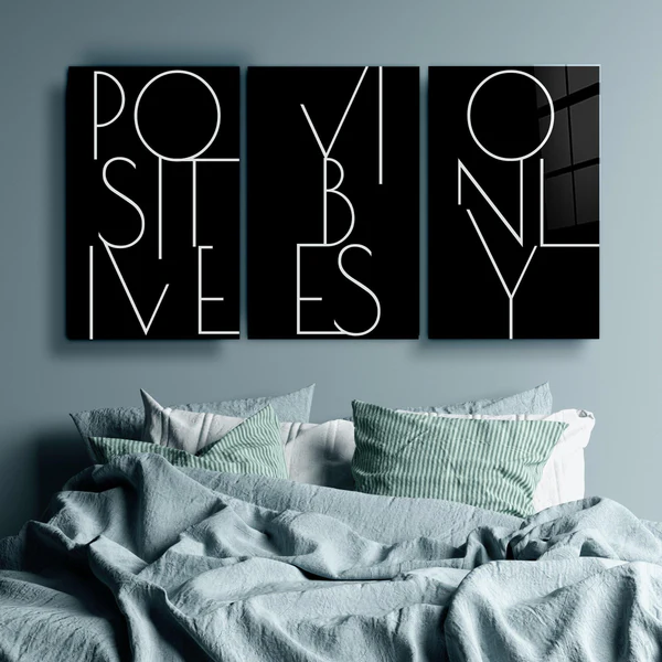 ・"Positive Vibes Only - Trio"・Glass Wall Art - Image 3