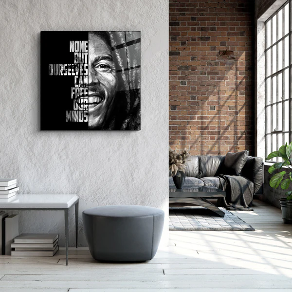 ・"Bob Marley"・Designers Collection Glass Wall Art - Image 2