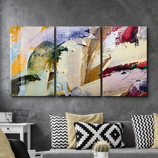 ・"Abstract Oil Painting - Trio"・Glass Wall Art - Image 2
