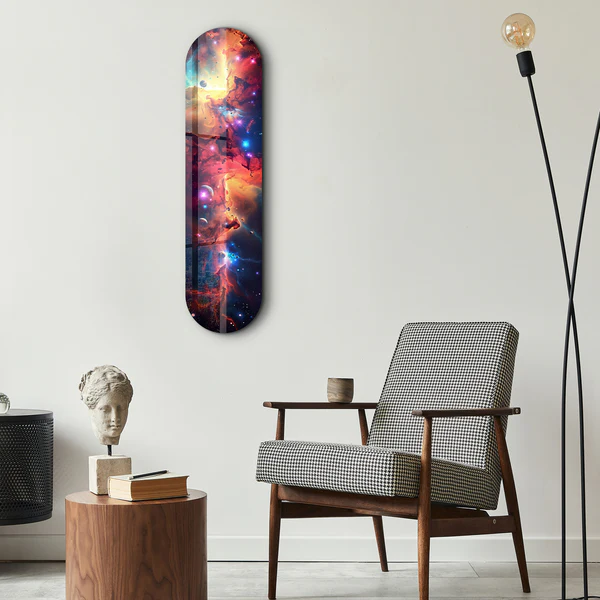 Colourful Space V3 | Glass Wall Art - Image 2