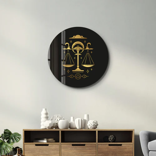 ・"Zodiac Signs - Libra"・Rounded Glass Wall Art - Image 3
