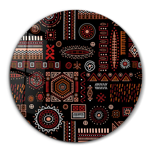 ・"Scandinavian Black"・Rounded Glass Wall Art