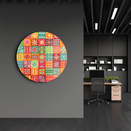 ・"Mosaica 2"・Rounded Glass Wall Art - Image 2