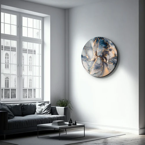 ・"Marble Pattern 2"・Rounded Glass Wall Art - Image 2