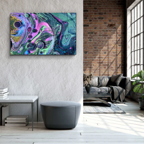 ・"Marble Galaxy 2"・Glass Wall Art - Image 3
