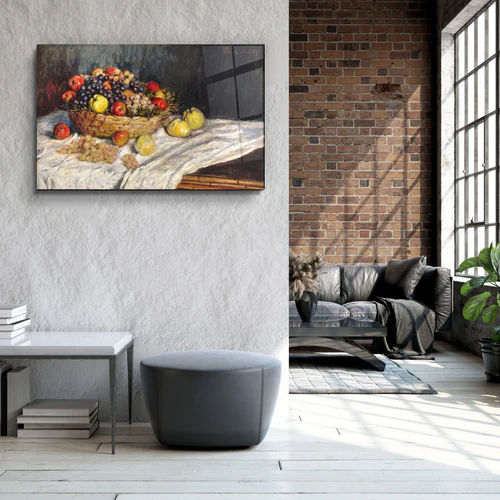 ・"Apples and Grapes (1879–1880) by Claude Monet"・Glass Wall Art - Image 3