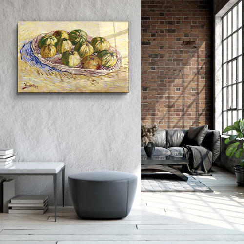 ・"Vincent van Gogh's Still Life, Basket of Apples (1887)"・Glass Wall Art - Image 2