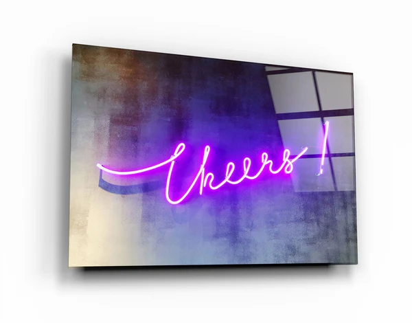 ・"Cheers!"・Glass Wall Art)