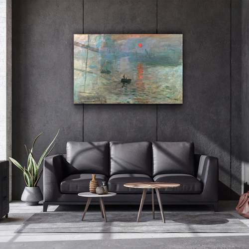 ・"Claude Monet's Impression, Sunrise (1872)"・Glass Wall Art - Image 2