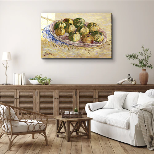 ・"Vincent van Gogh's Still Life, Basket of Apples (1887)"・Glass Wall Art - Image 3